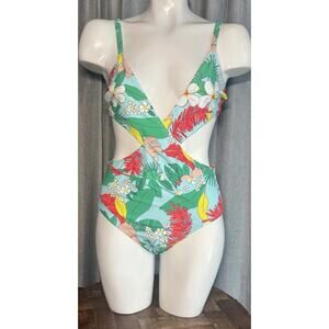 NWT Boohoo Beach Wrap Front Tropical Bikini Swimsuit Size 8